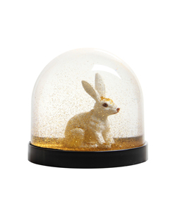 Wonder Ball white rabbit gold glitter